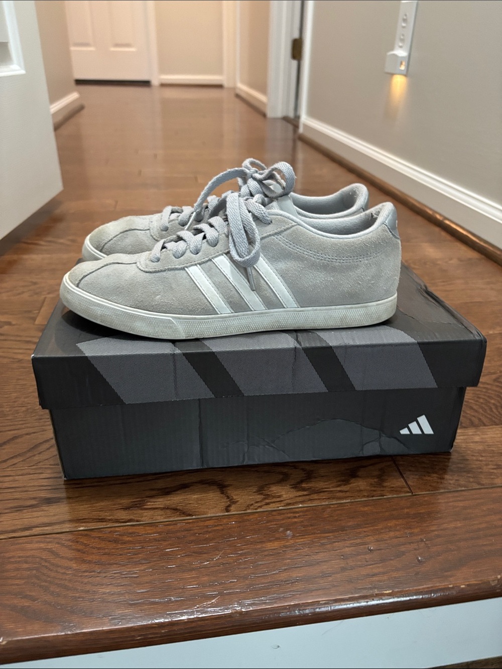 Women’s Casual Suede adidas Sneakers - Light Gray